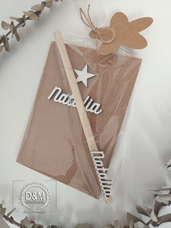 Libreta + Lápiz personalizados con nombre y estrella