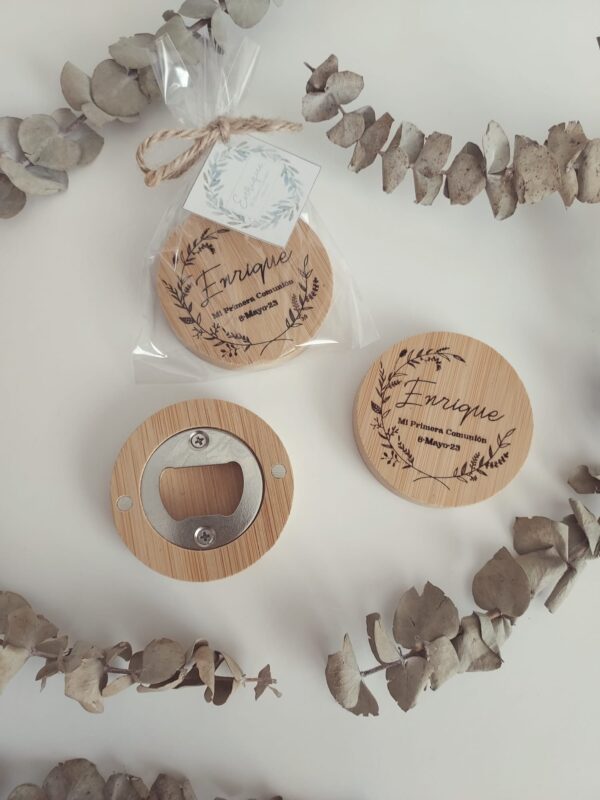 Abridores de madera de bambú personalizados