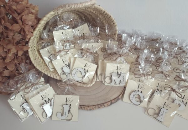 Llaveros inicial personalizados Blancos